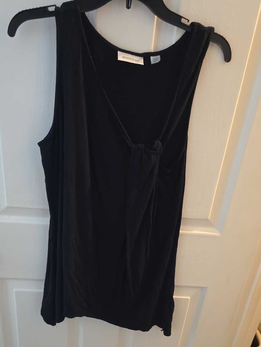 Avenue Black Twist-Front Tank Top